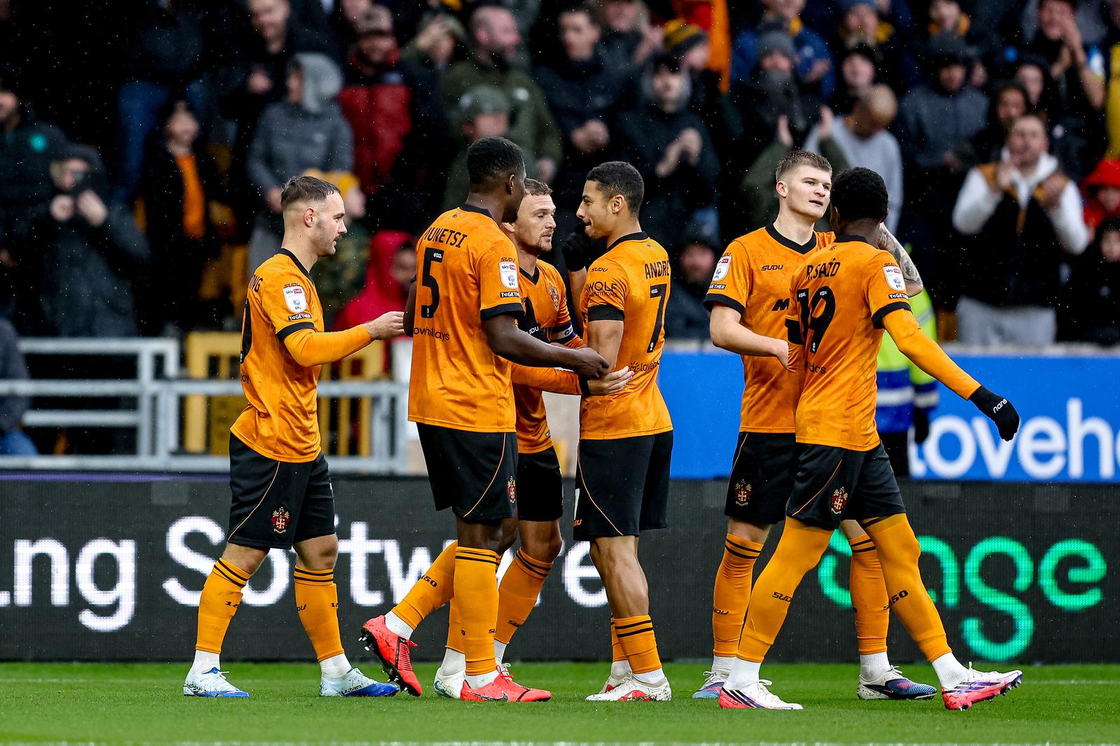 GOAL scores 1-0  Wolverhampton Wanderers forward Adam Armstrong (10) scores and celebrates during the EFL Sky Bet Championship match between Wolverhampton Wanderers and Watford at Molineux, Wolverhampton, UK on 24 October 2026.